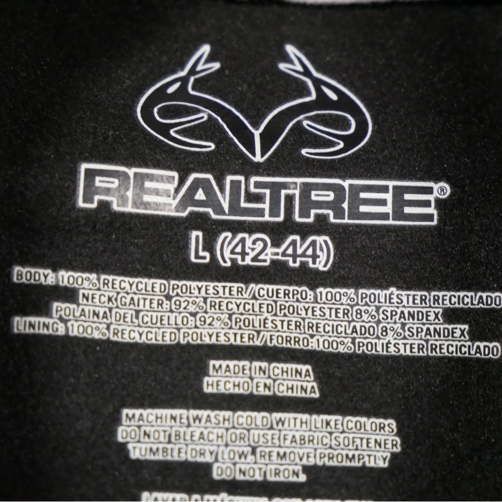 Realtree Edge Men Camo Hoodie Built In Neck Gaiter Recycled Polyester L 42-44 - Picture 6 of 11